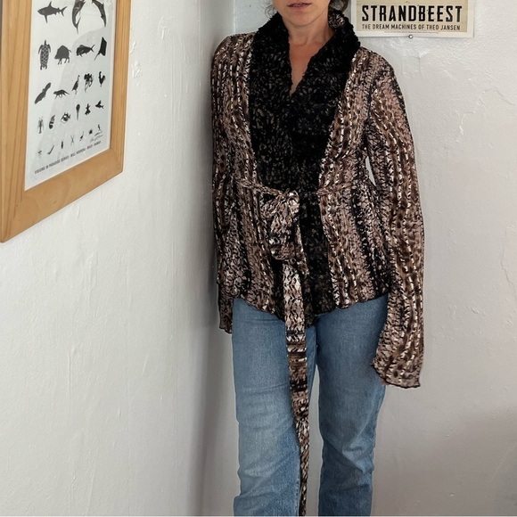 Alberto Makali Python Print Cardigan Wrap Jacket - Picture 2 of 7